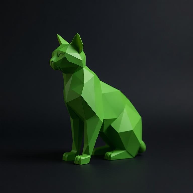 Escultura Gato Low Poly